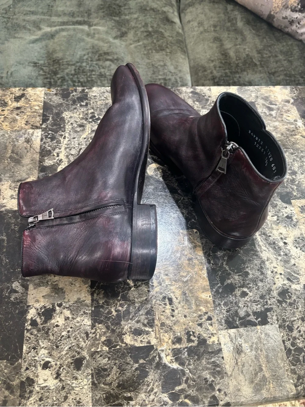 RARE $798 Preowned John Varvatos Collection Leather Eldridge Zip Boots 10.5